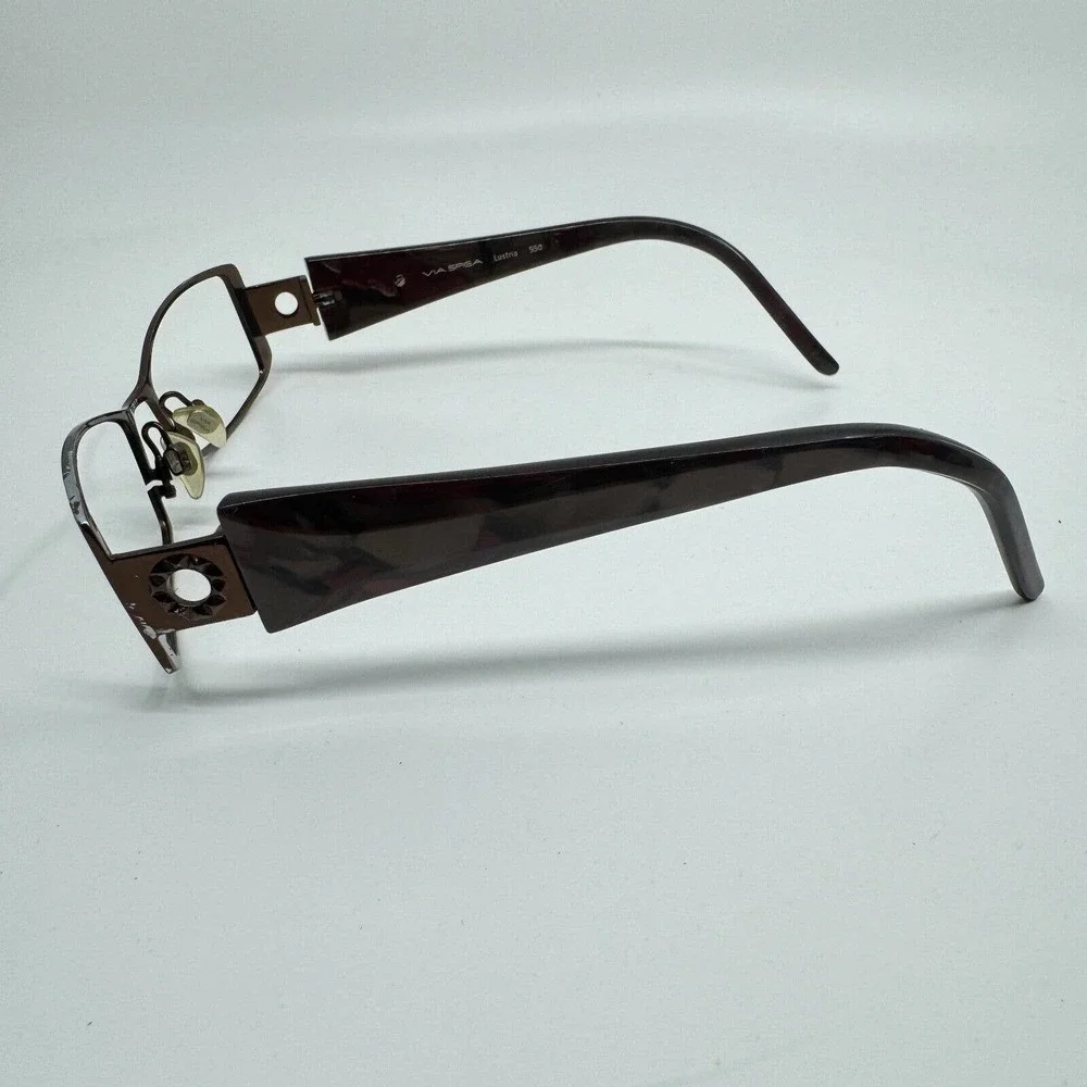 Via Spiga Eyeglasses Frame Lustria 550 52-17-135 Brown Full Rim H9968‎